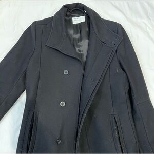 Men’s Reiss Wool Winter Jacket Black Size Small